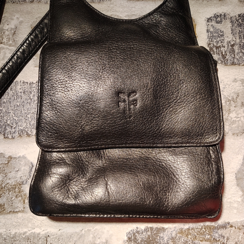 Frye Black Leather Crossbody Bag
